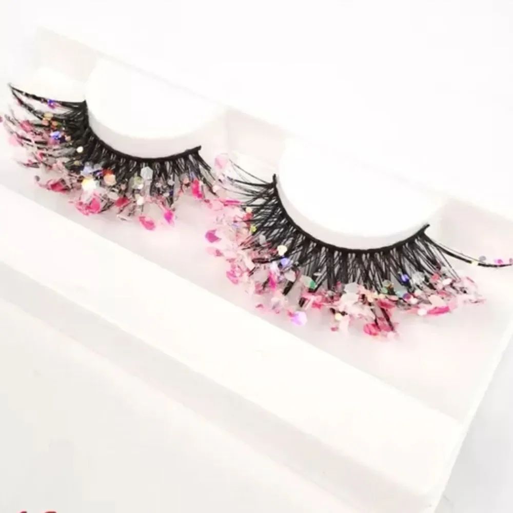 NWOT Fancy Glitter Lashes with Rhinestones - Pink